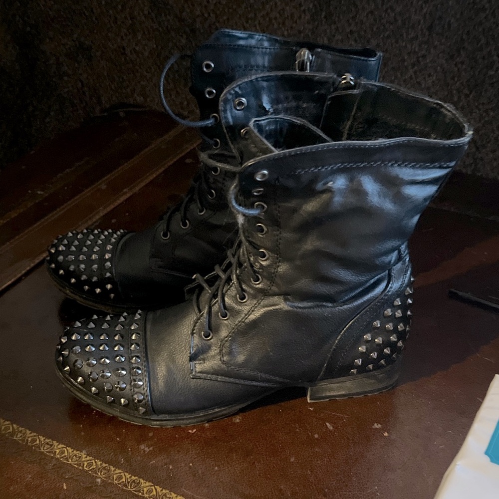 studded combat boots
